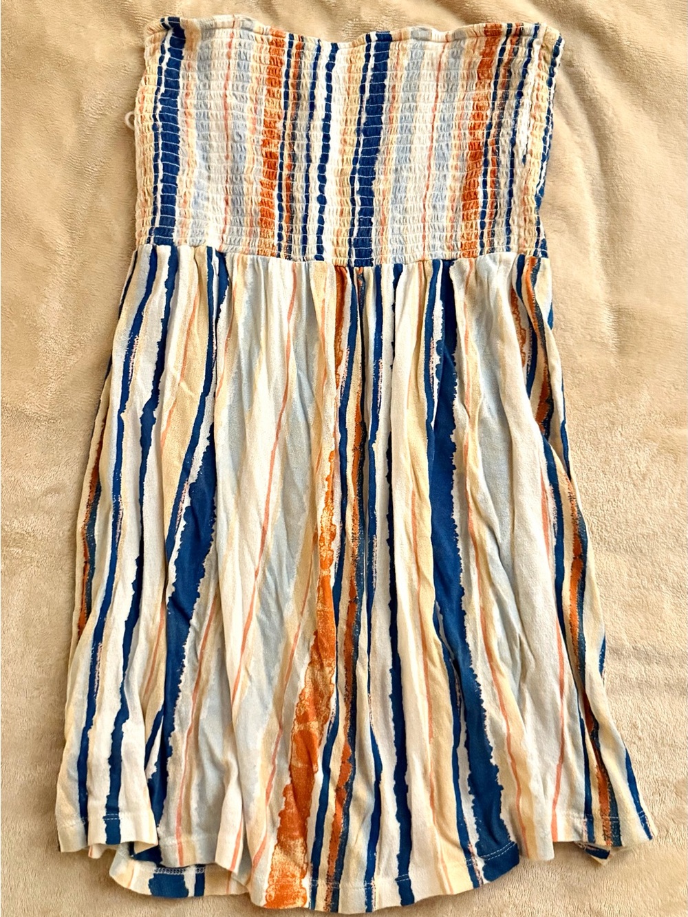Roxy Girls Strapless Sundress - Blue, Orange & White
